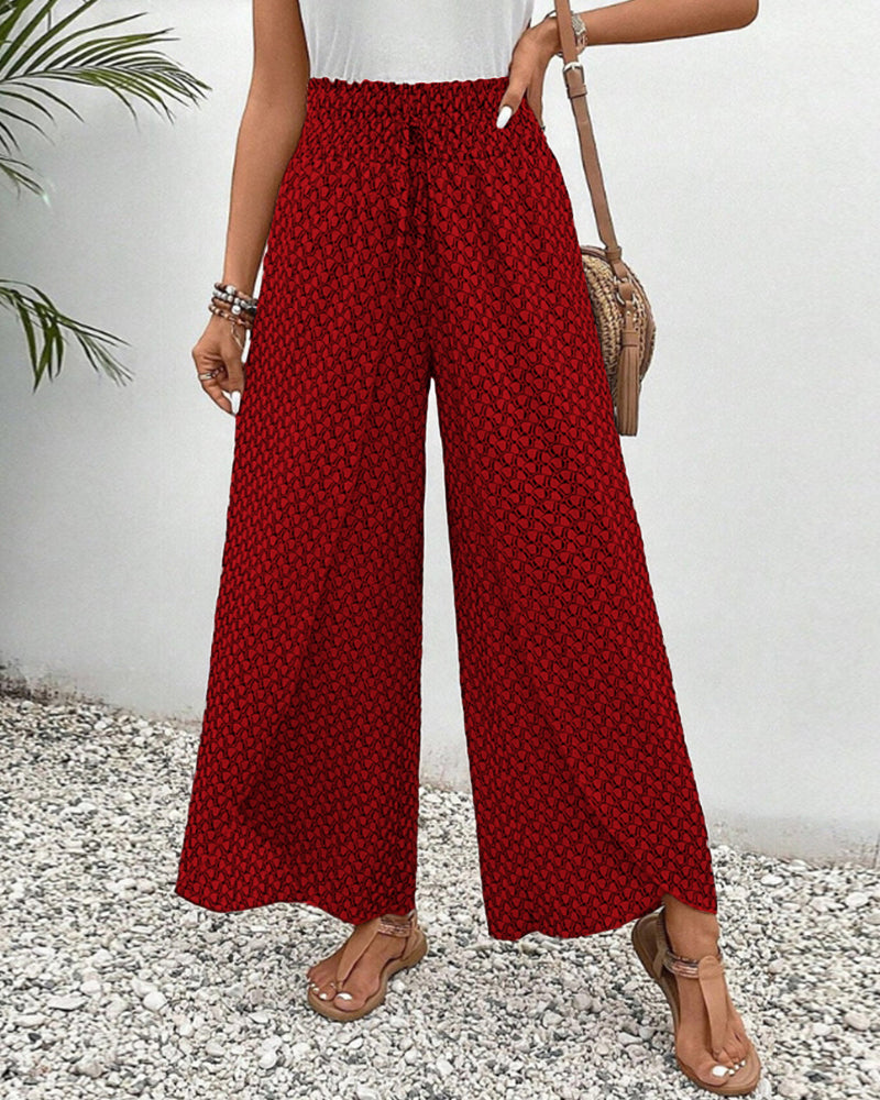 Damen Hose Sommer | hohe Taille und geometrisches Muster