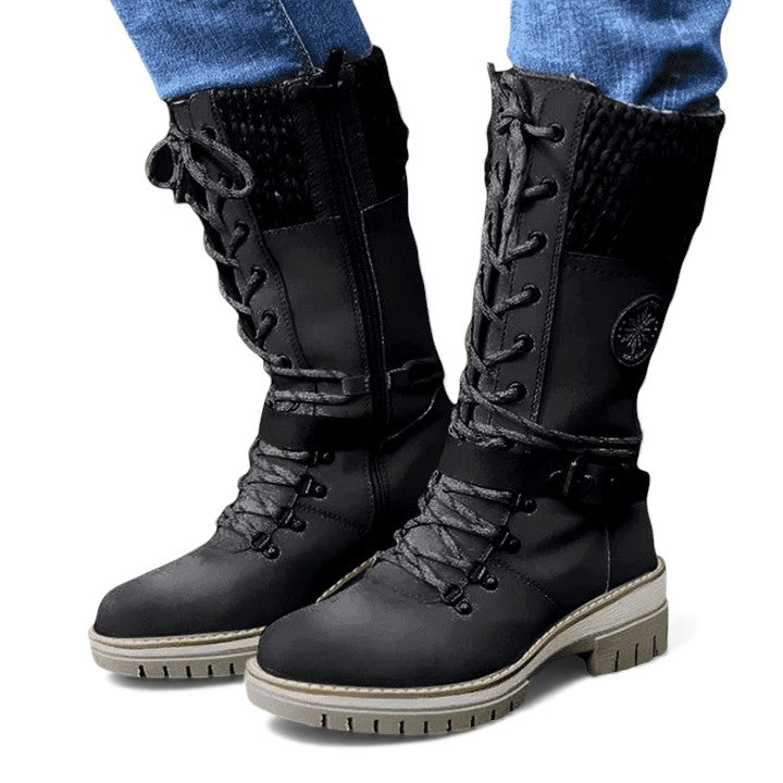 Damen-Schnürstiefel mit mittlerer schafthöhe | Wintertauglich