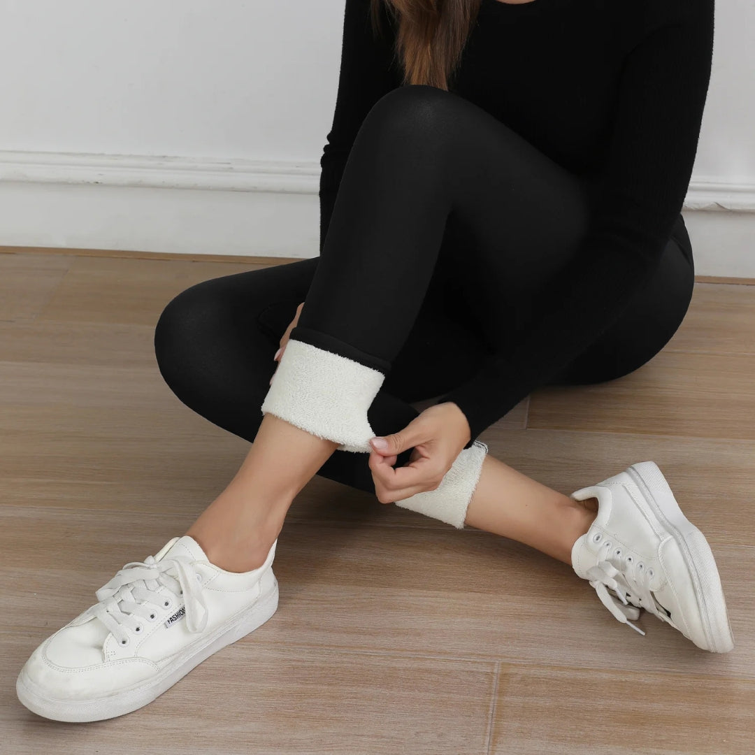 Damen Leggings | Fleece Ausführung blickdicht elastischer Bund