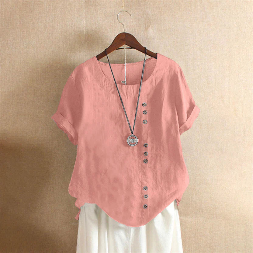 Women Blouse | Short Sleeve Classic Round Neck Fit