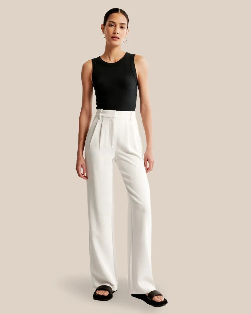 Damen Pantalon | Weite Beine mit hoher Taille