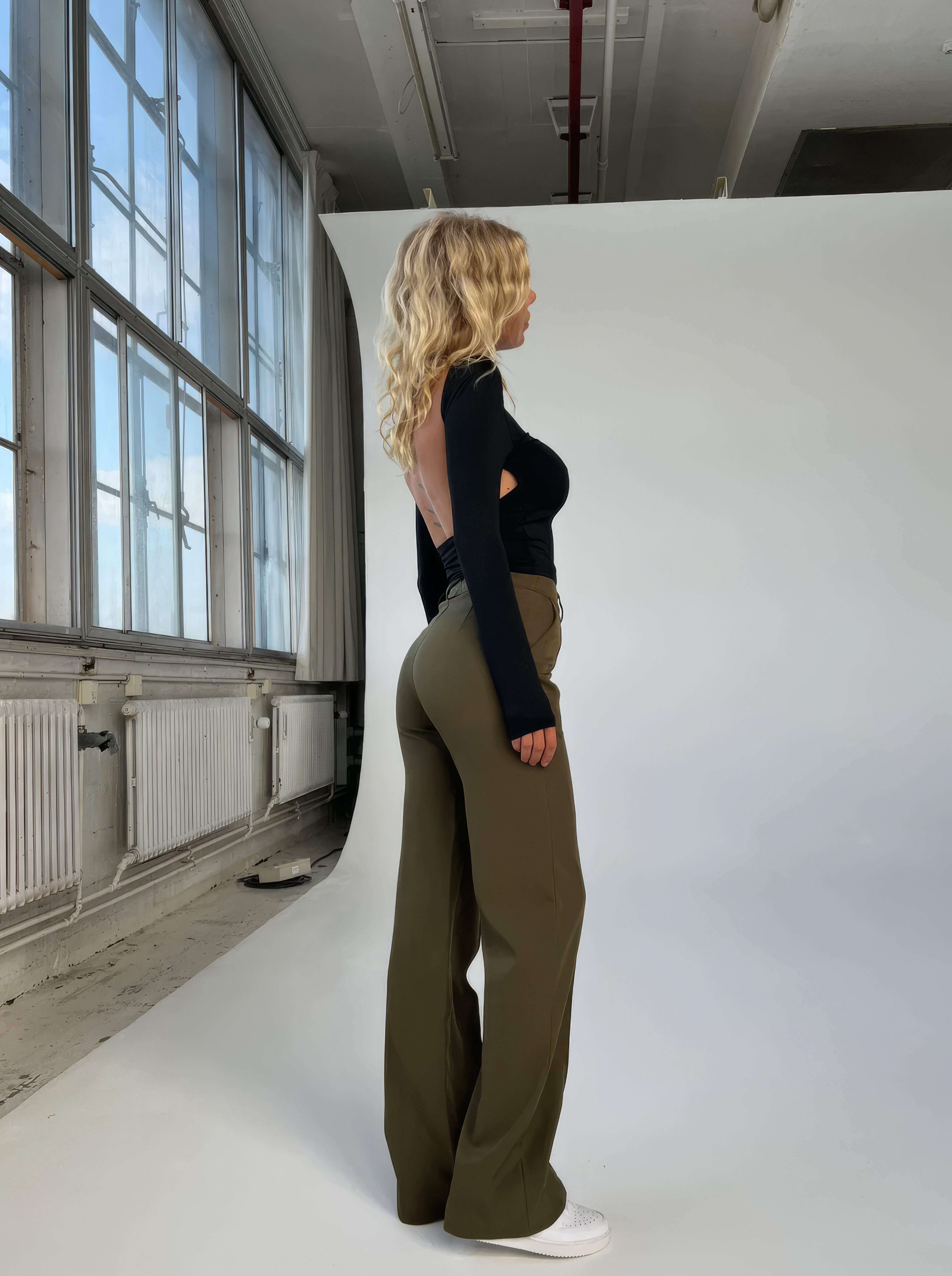Women Trousers | High Waist Straight Leg Fit
