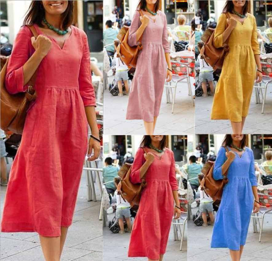 Damen Kleid | taillierter Schnitt mit V-Ausschnitt