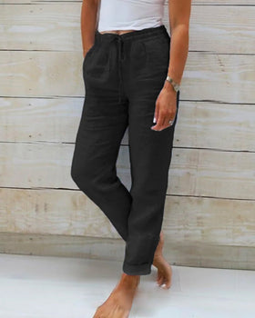 Damen Hose | elastischer Bund und Seitentaschen