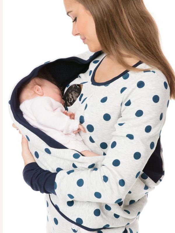 Stillpullover Damen | Kapuze mit Reißverschluss und Taschen