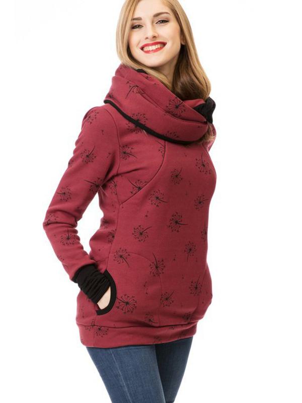 Stillpullover Damen | Kapuze mit Reißverschluss und Taschen