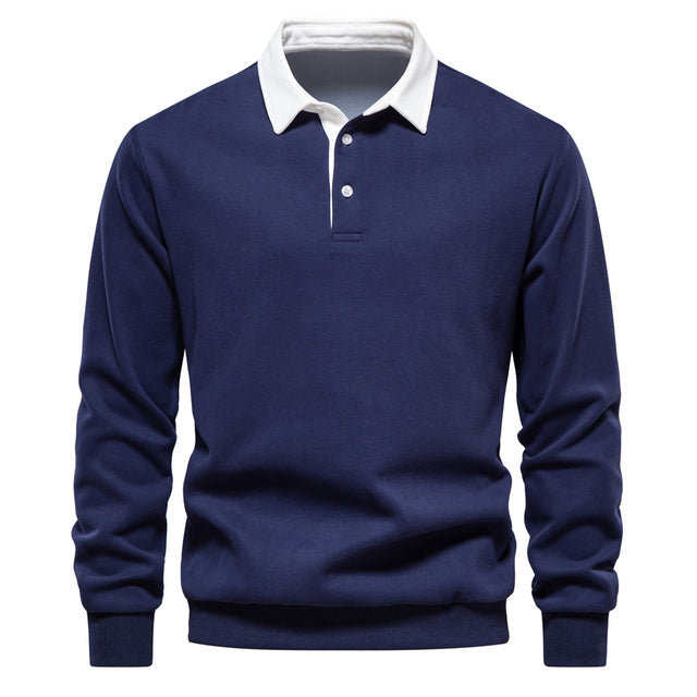 Herren Langarm Polo | gerader Aufbau mit klassischem Kragen