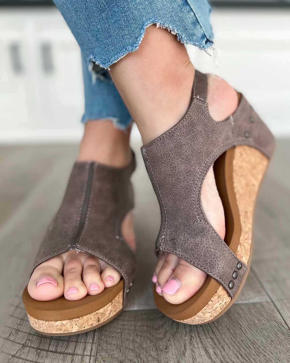Sandalen Damen | Mit Riemen und Flacher Sohle