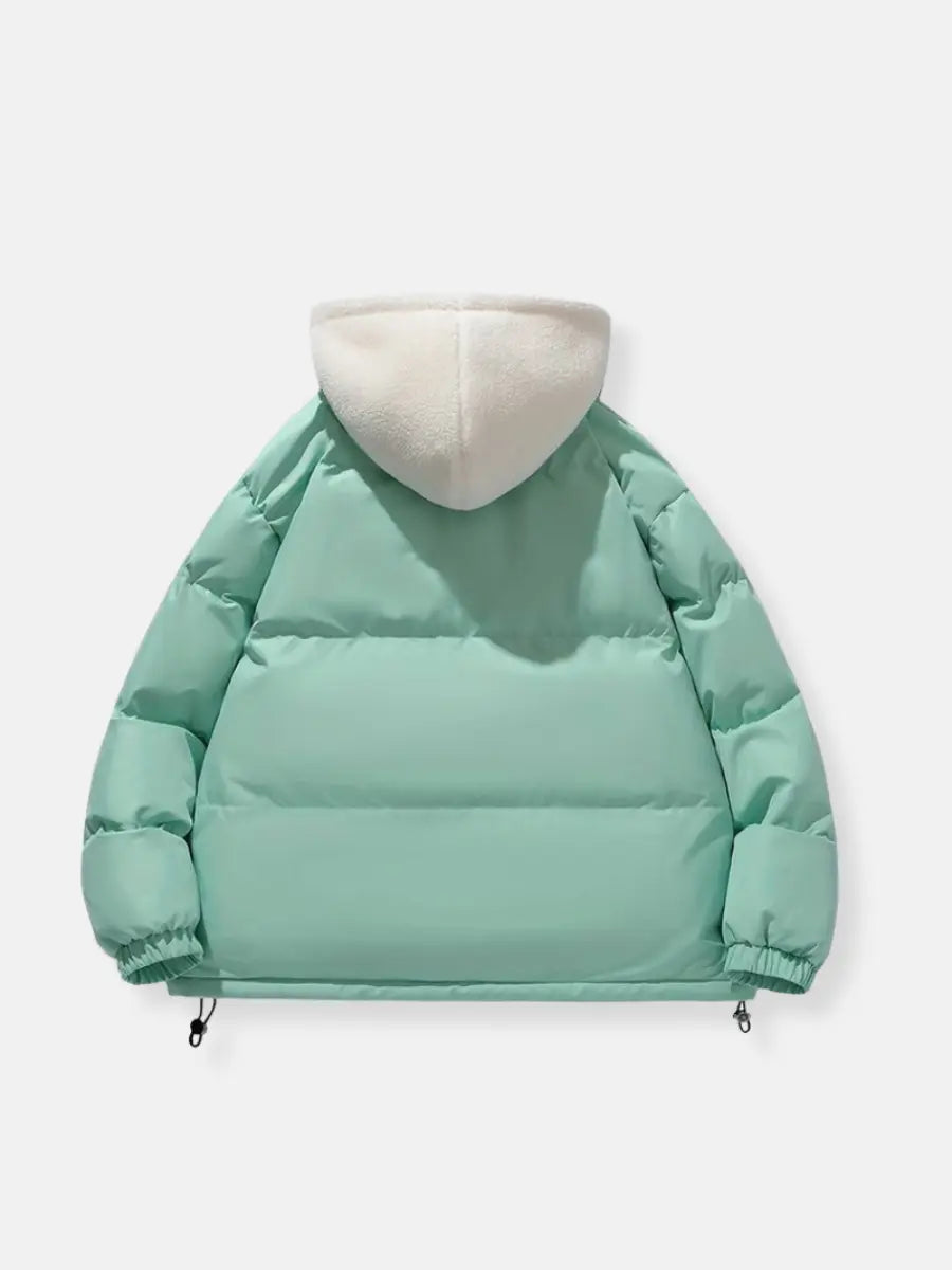 Warme Damen Winterjacke mit Reißverschluss | Mit Kapuze