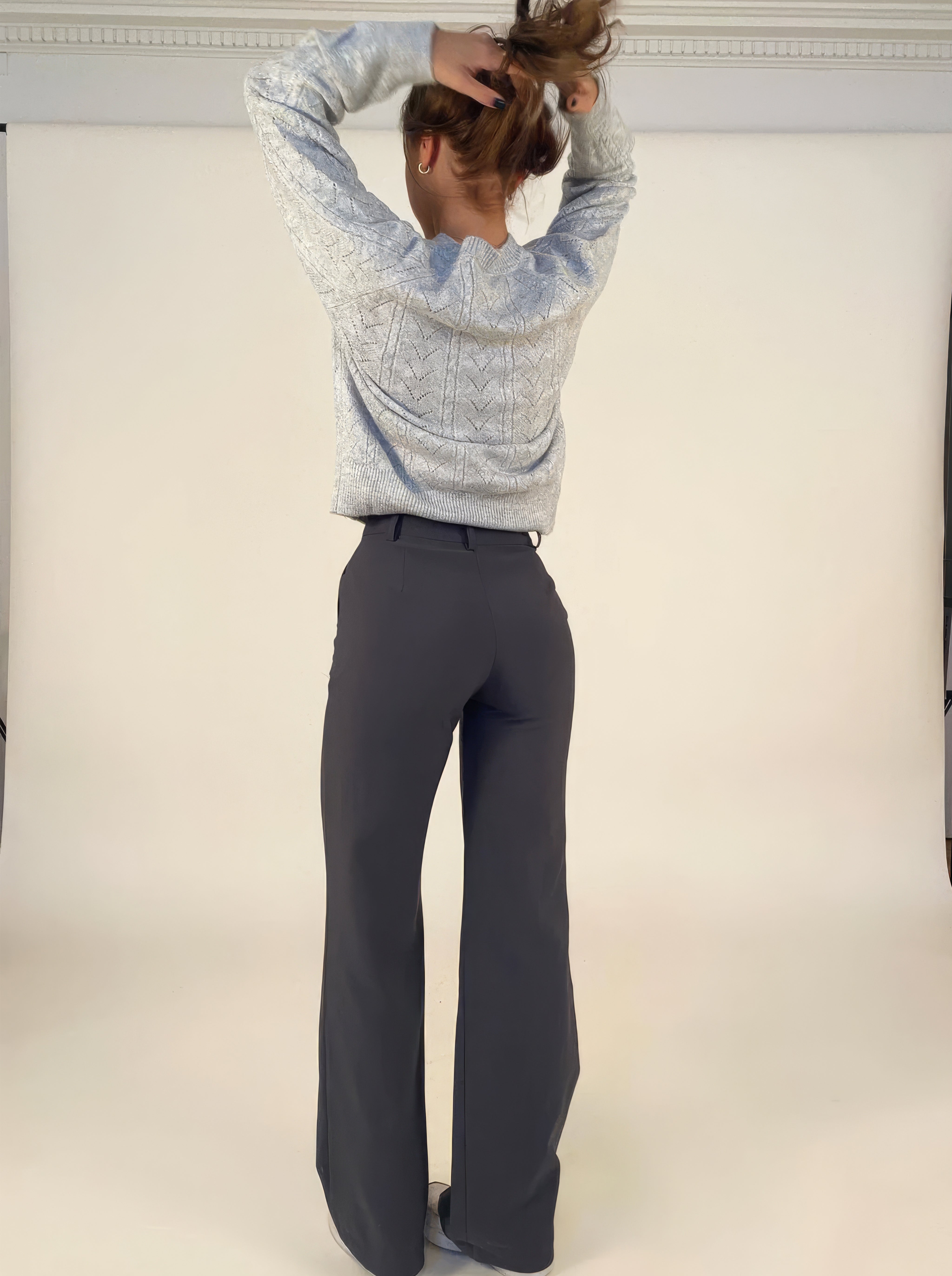 Women Trousers | High Waist Straight Leg Fit