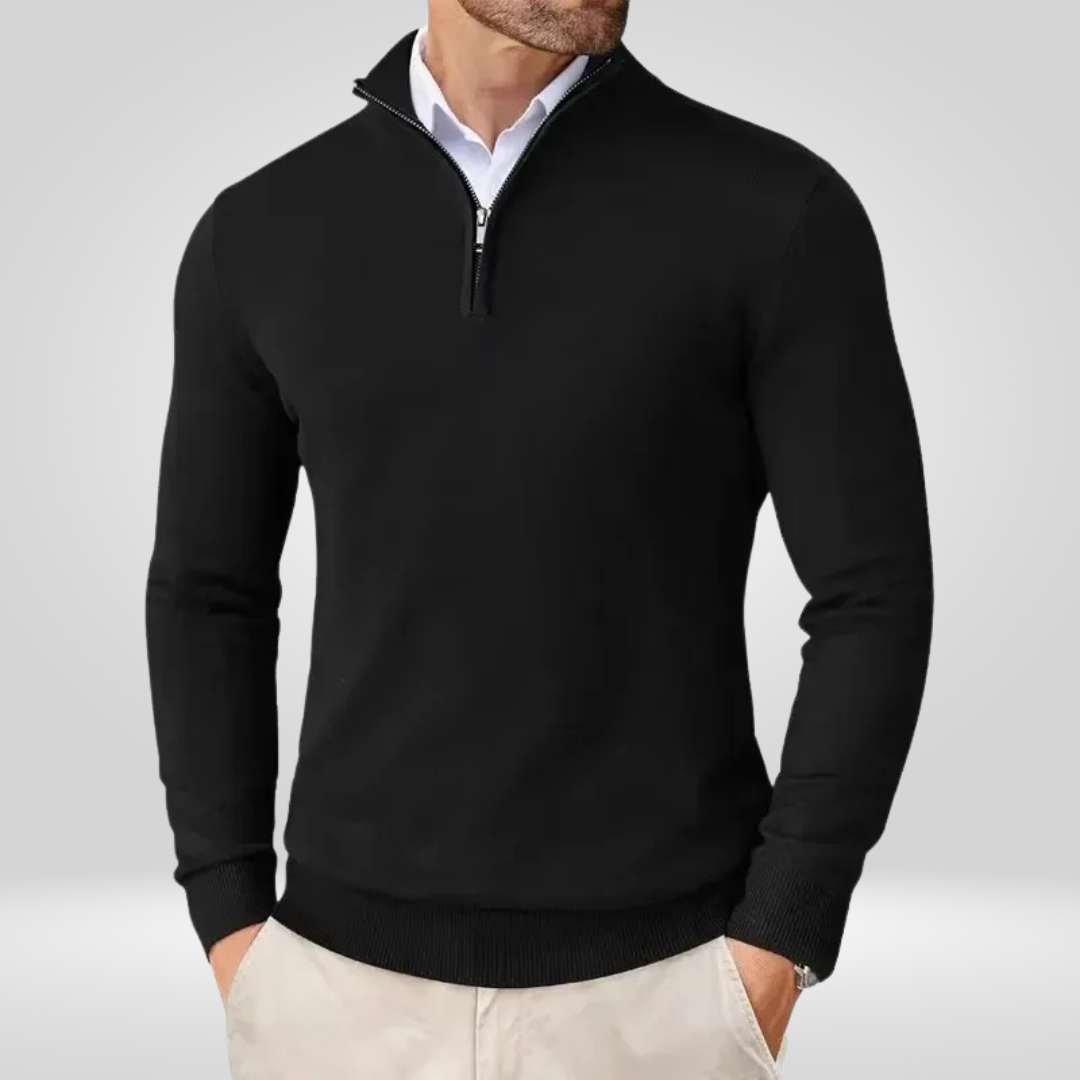 Herren Pullover | Reißverschlusskragen schmale Linienführung