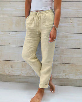Damen Hose | elastischer Bund und Seitentaschen