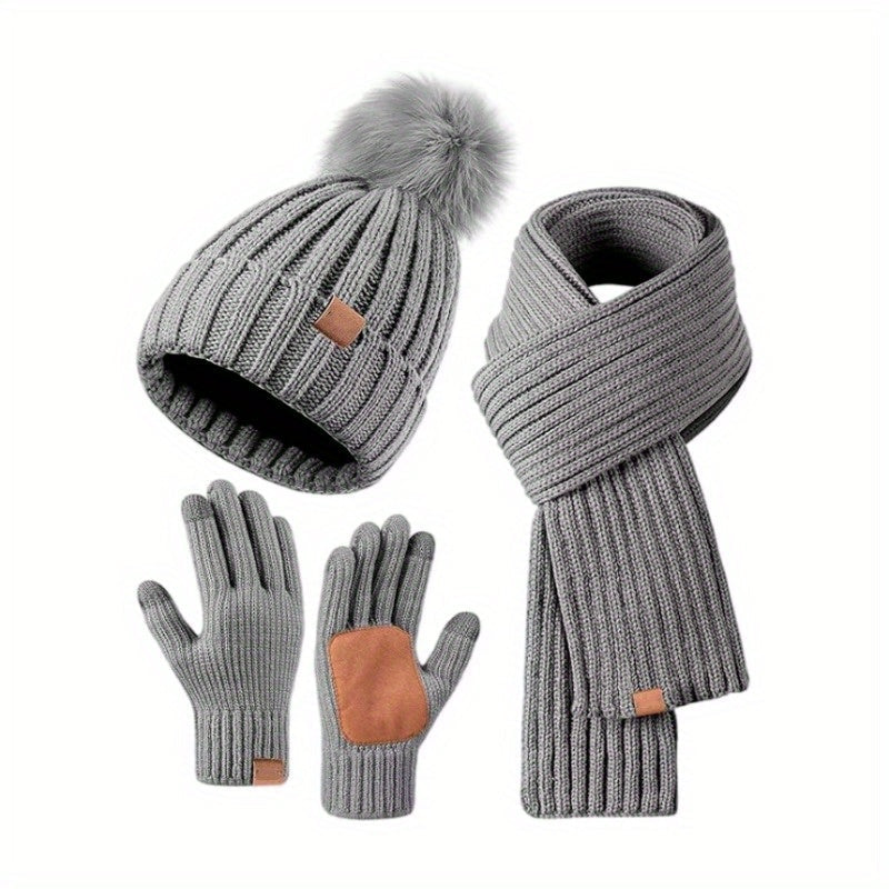 Damen Winterset | Mütze Schal Handschuhe Touchscreen Funktion