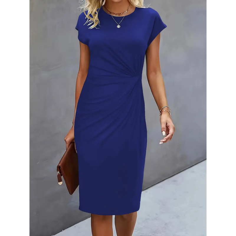 Damen Kleid Midi | kurzärmlige Ausführung mit klarer Form