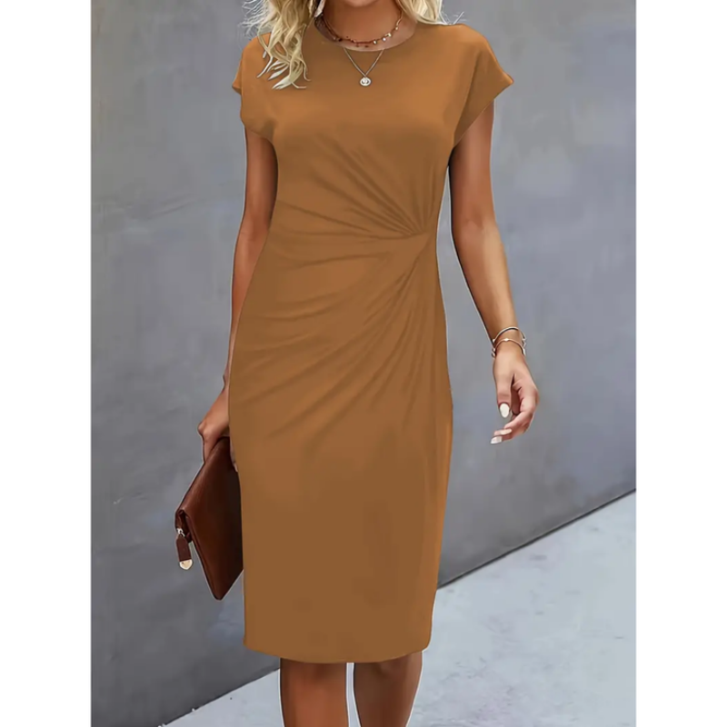 Women Dress | Short Sleeve Midi Length Cut Design