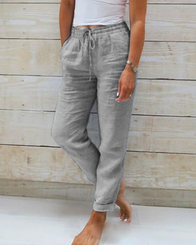 Damen Hose | Lockere Schnittform mit elastischem Bund