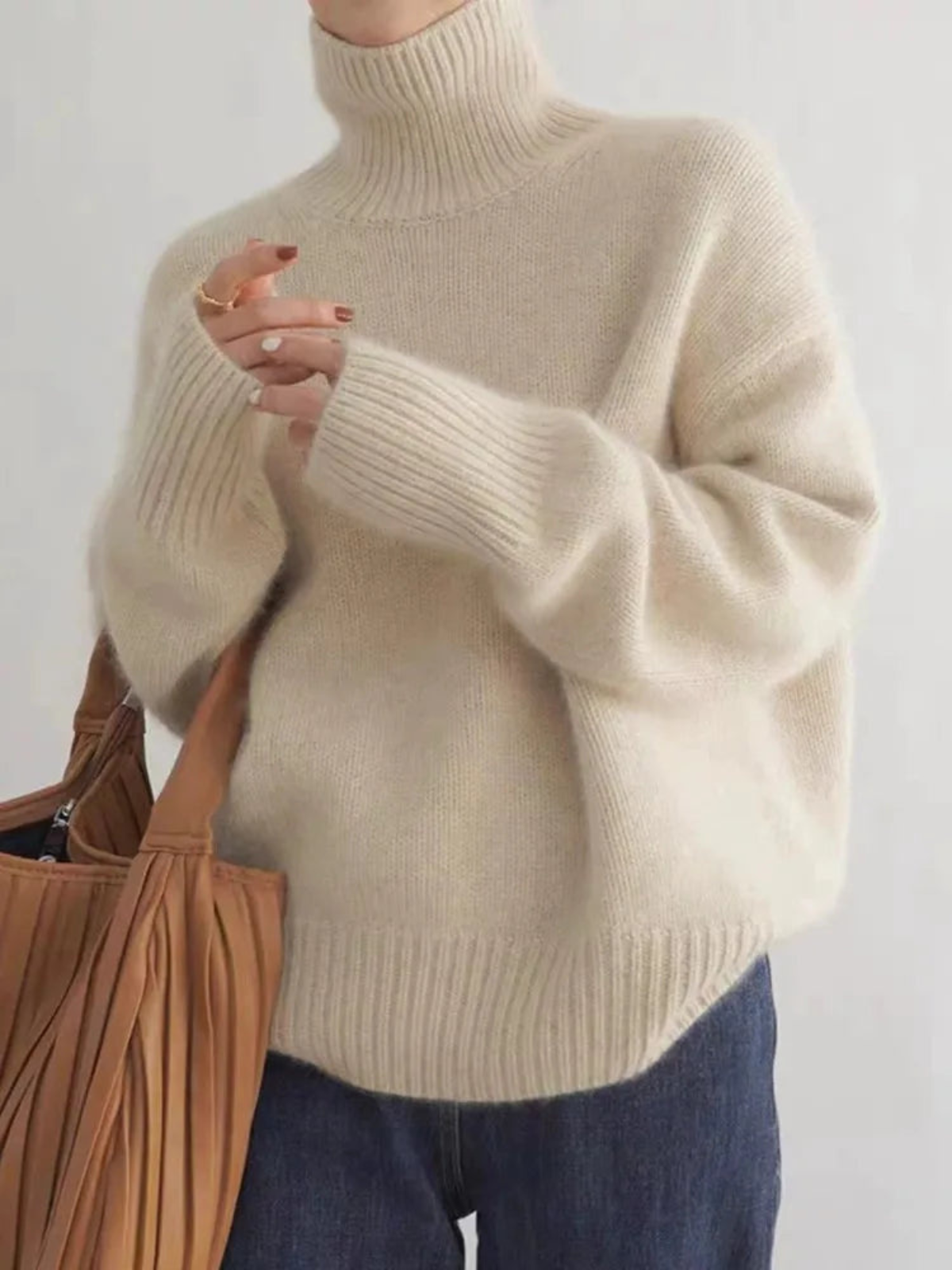 Rollkragenpullover für Damen | Normale Passform