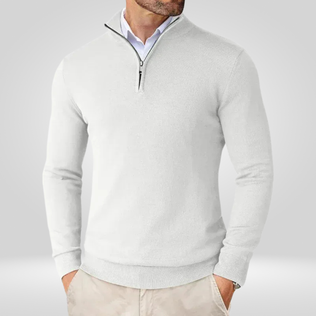 Herren Pullover | Reißverschlusskragen schmale Linienführung