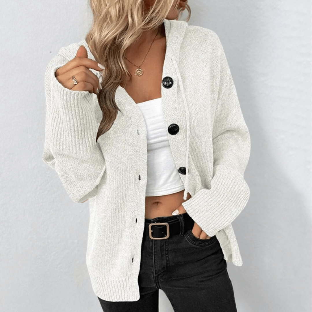 Damen Warme Strickjacke | Knopfjacke