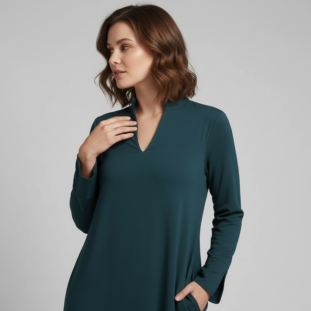 Damenkleid | Lange Ausführung mit gerader Linienführung