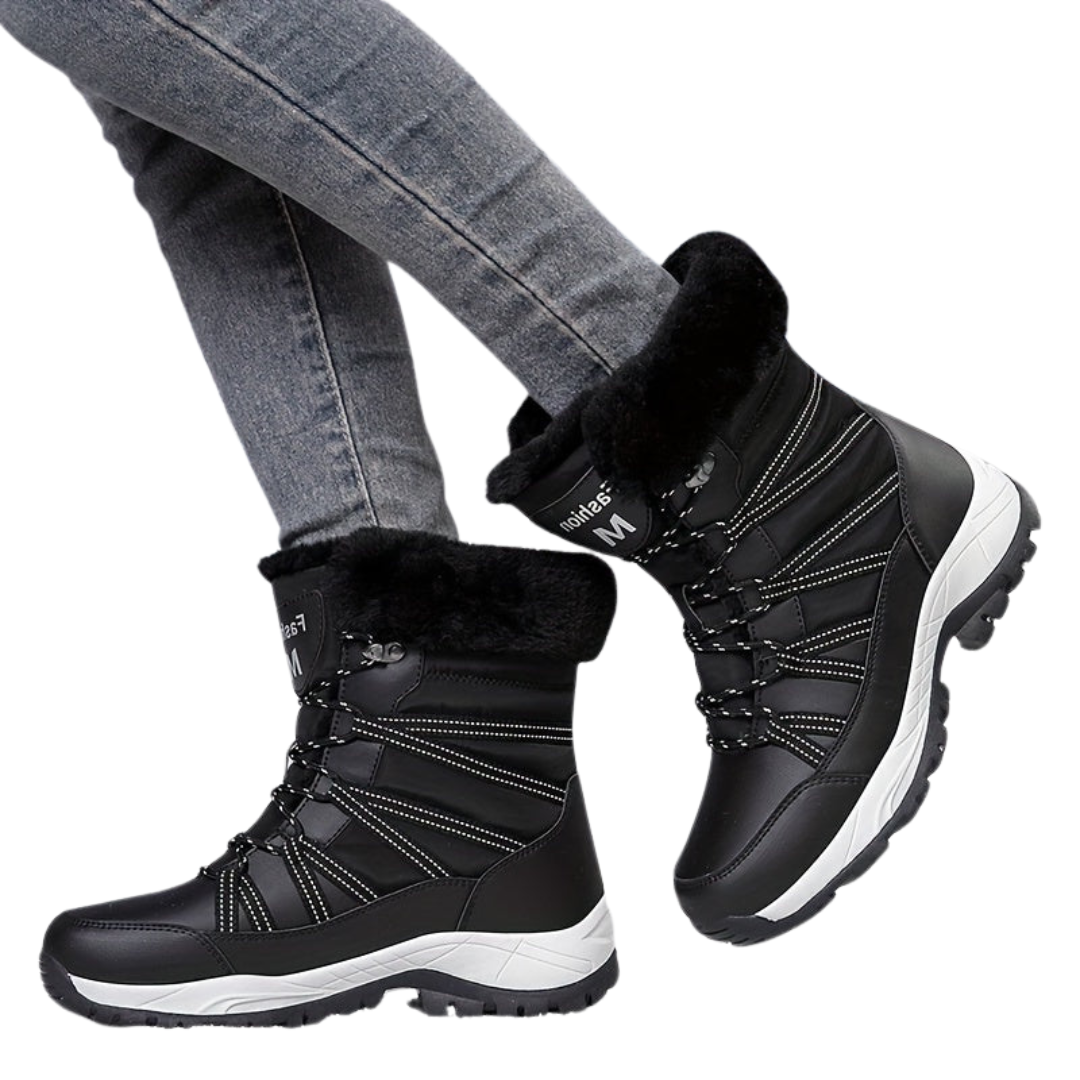 Damen Winterstiefel | Hoher Schaft geschlossene Form Profilsohle
