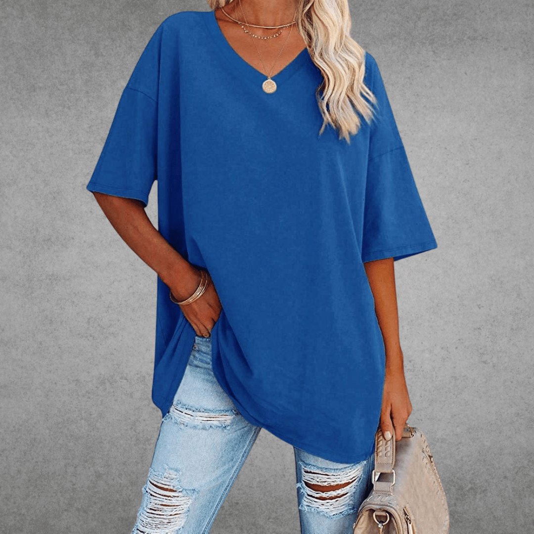 Women T-Shirt | V-Neck Short Sleeve Regular Fit