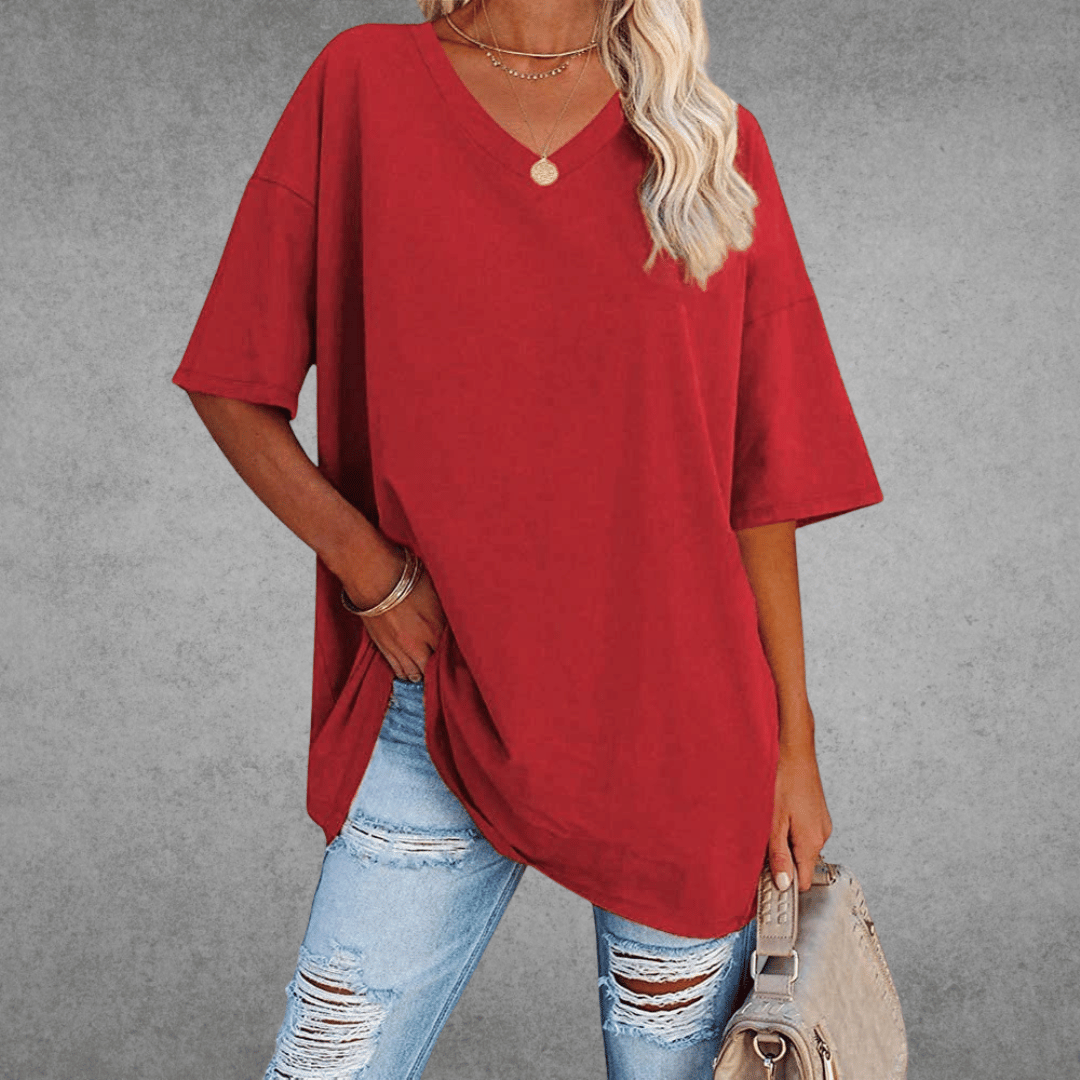 Women T-Shirt | V-Neck Short Sleeve Regular Fit