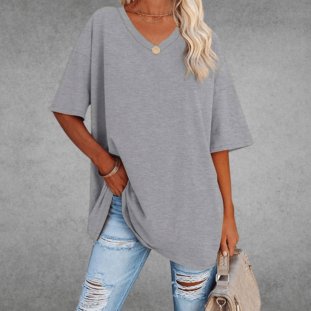 Women T-Shirt | V-Neck Short Sleeve Regular Fit