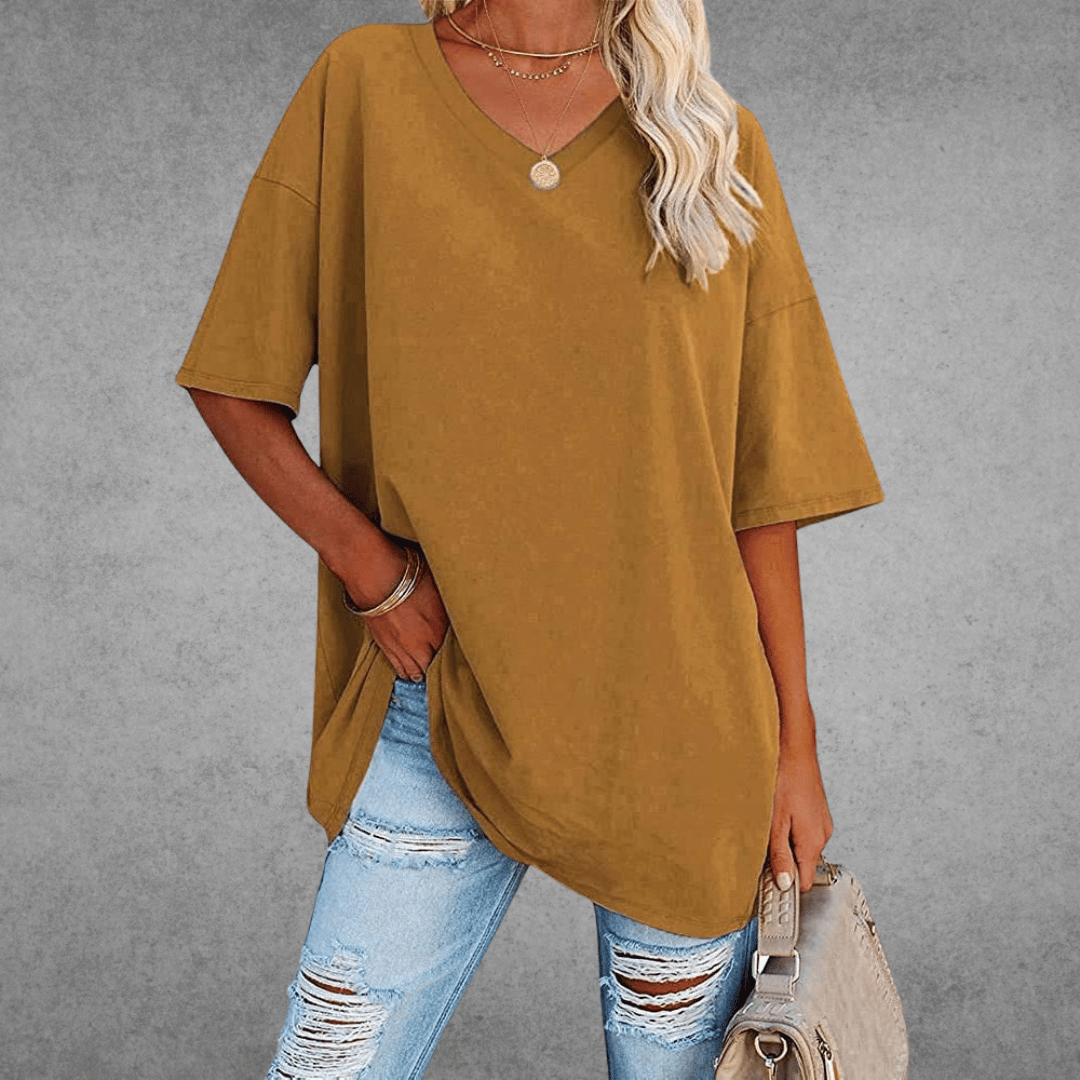 Women T-Shirt | V-Neck Short Sleeve Regular Fit