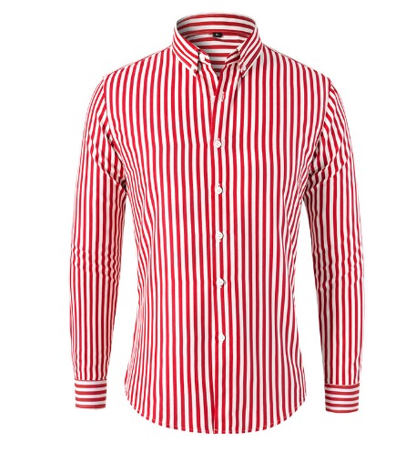 Hemd Herren | Langarmhemd mit Streifen und Knopfleiste