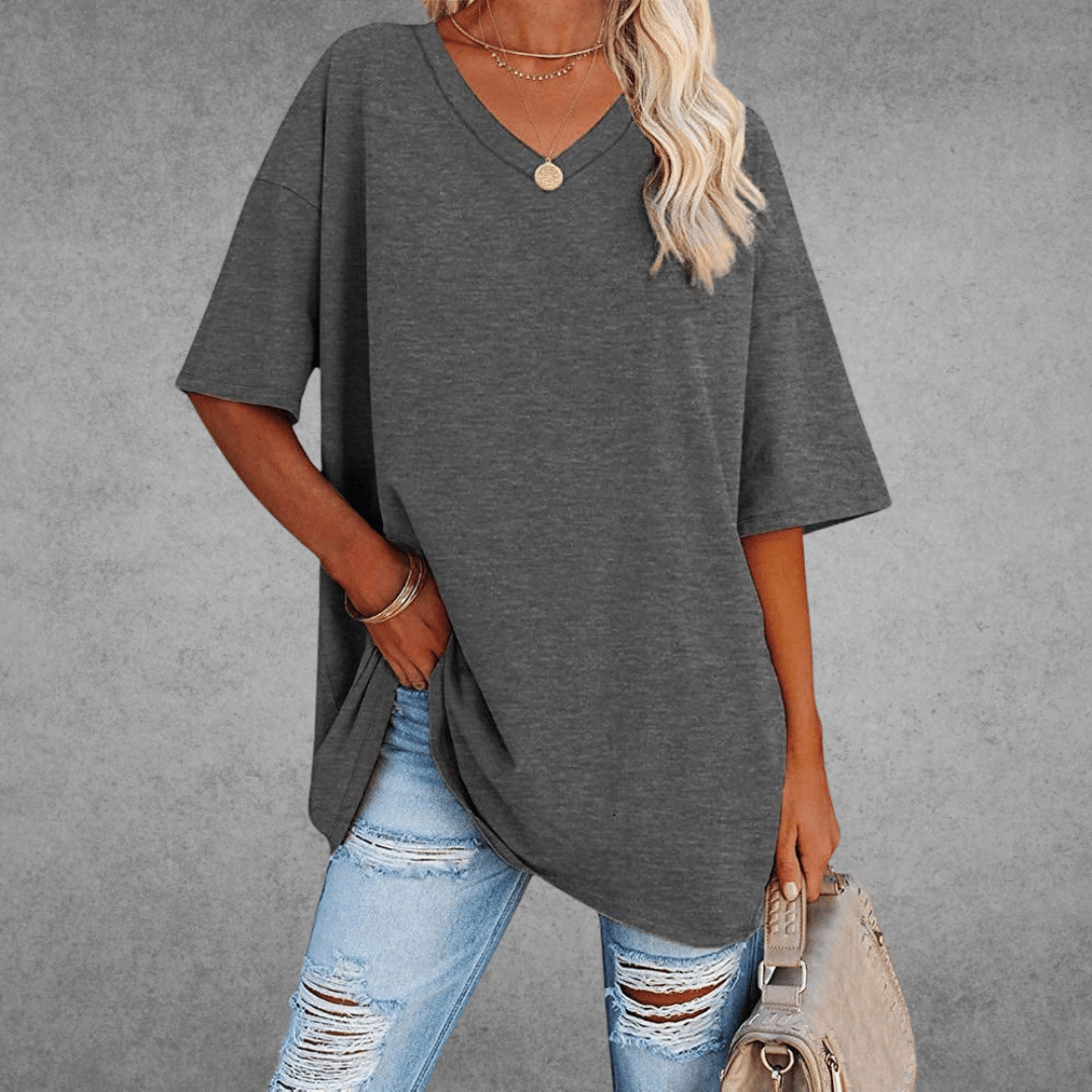 Women T-Shirt | V-Neck Short Sleeve Regular Fit
