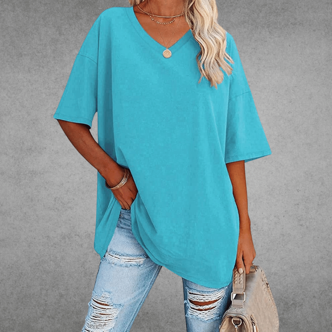 Women T-Shirt | V-Neck Short Sleeve Regular Fit