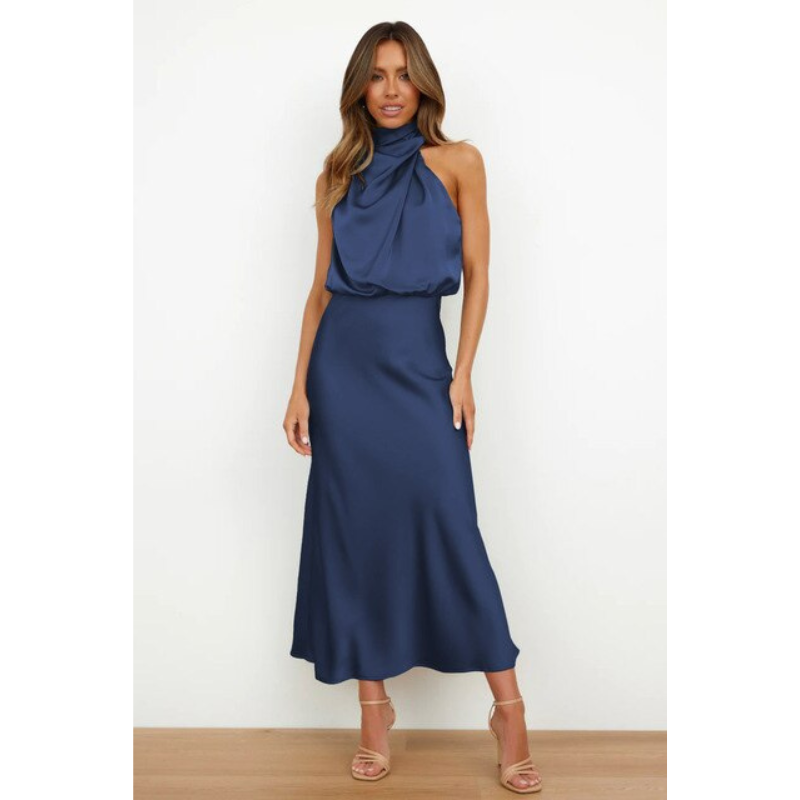 Damenkleid mit Halfterform | Midilänge
