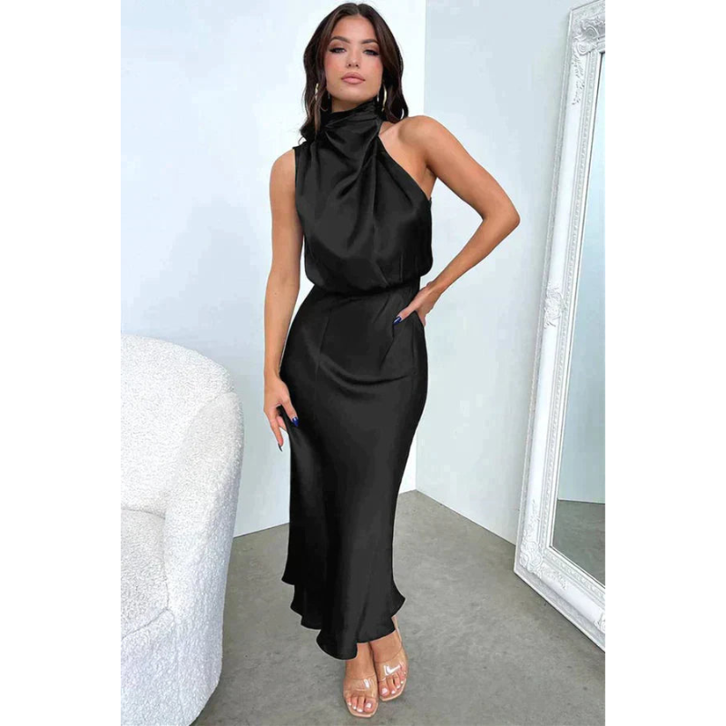 Damen-Abendkleid mit Neckholder-Ausschnitt | Midi-Länge