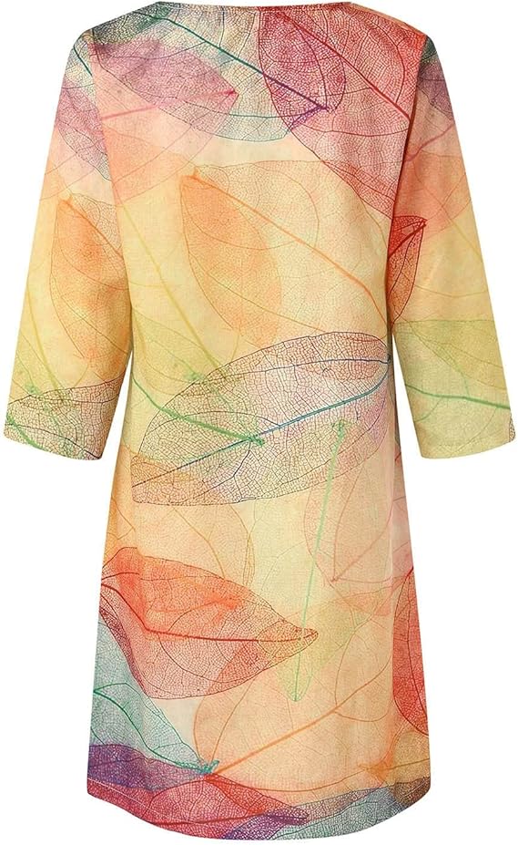 Damen Kleid | mittellange Form mit schlichter Rundhalsausschnitt