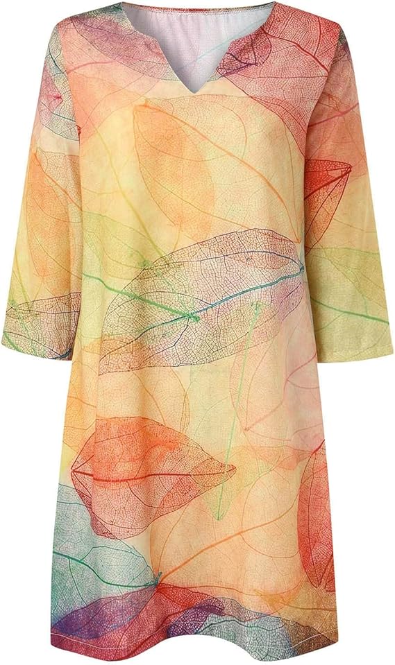 Damen Kleid | mittellange Form mit schlichter Rundhalsausschnitt