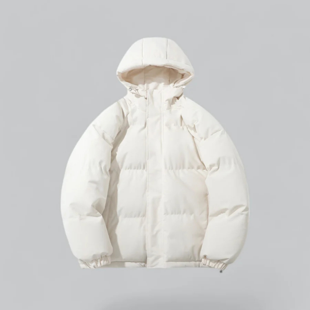 Herrenwinterjacke mit Kapuze | Reißverschlussform