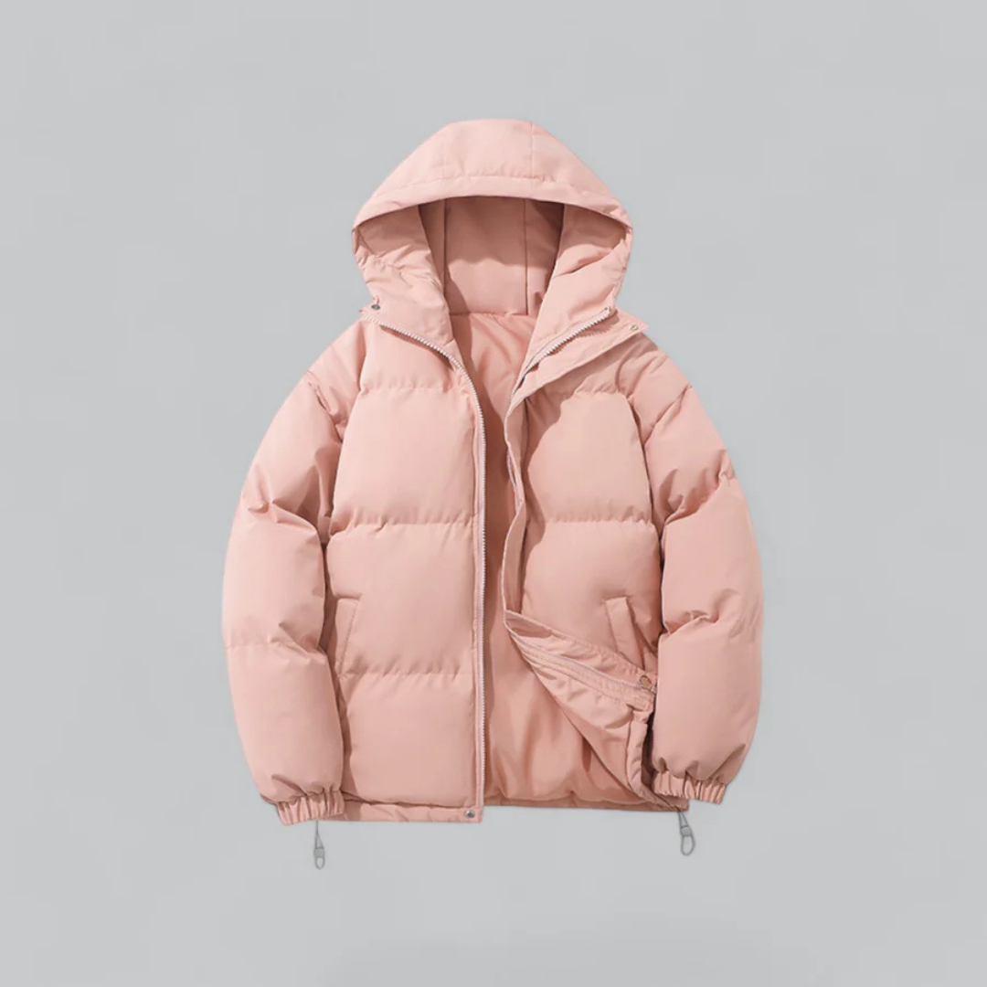 Herrenwinterjacke mit Kapuze | Reißverschlussform