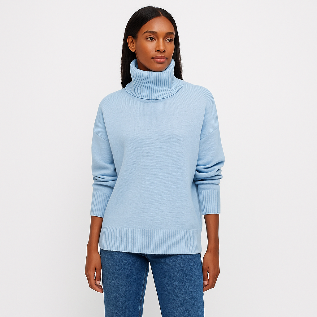 Damen Rollkragenpullover | Warmer Strickpullover in Übergröße