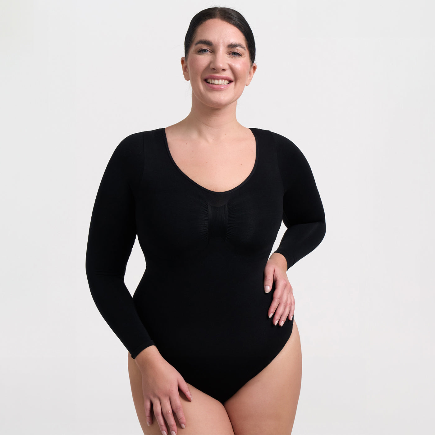 Damen Body | langärmelig mit durchgehender Fläche und Rückenöffnung