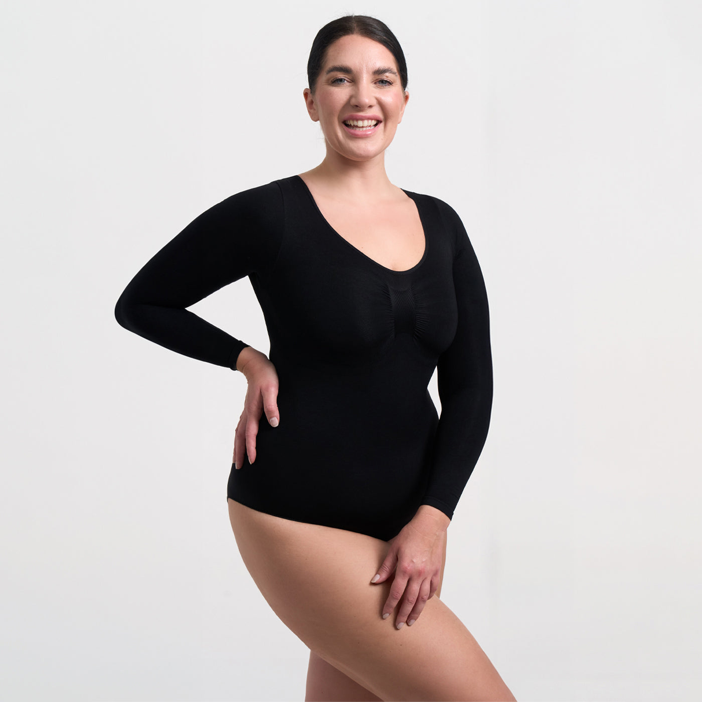 Damen Body | langärmelig mit durchgehender Fläche und Rückenöffnung