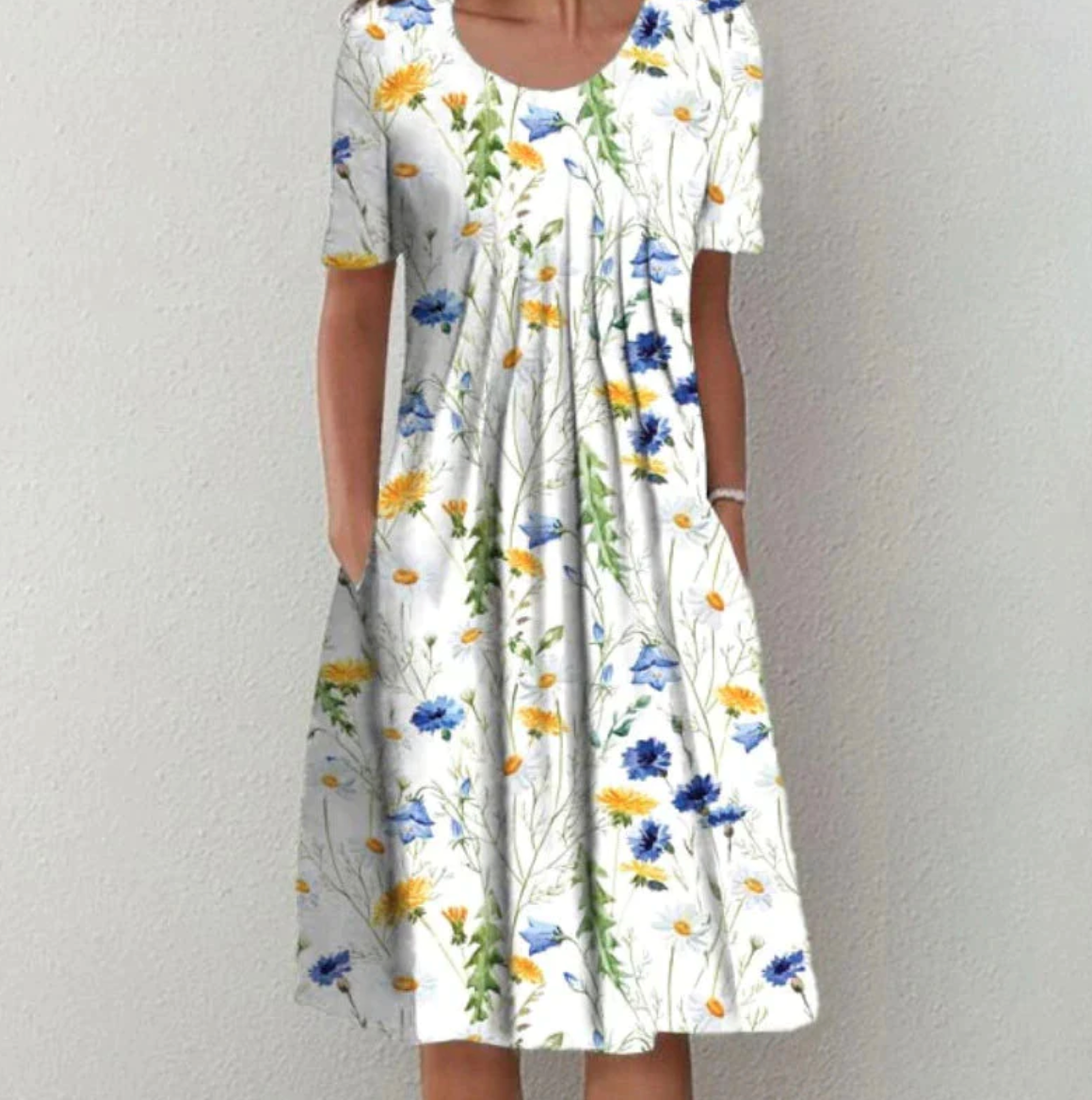 Damen Kleid Midi | Muster und durchgehende Linienführung