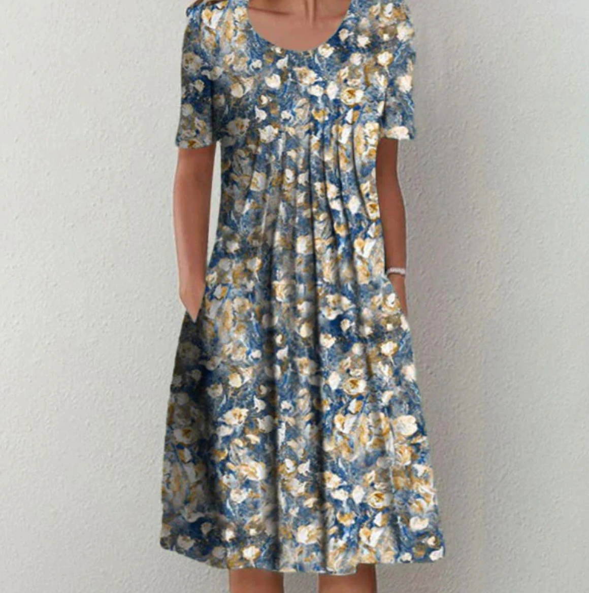 Damen Kleid Midi | Muster und durchgehende Linienführung