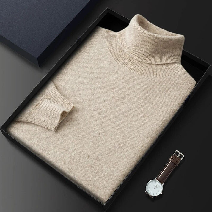 Pullover Herren | Rollkragen mit Strickstruktur