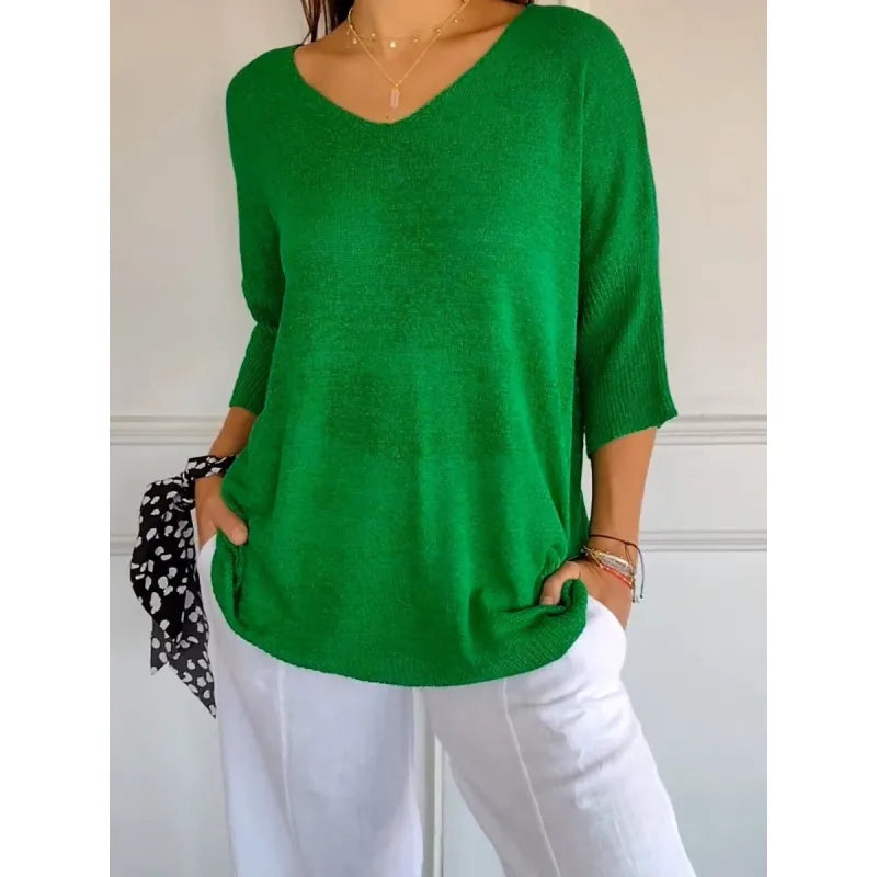 Women Top | V-Neck Design With Three Quarter Length Sleeves
