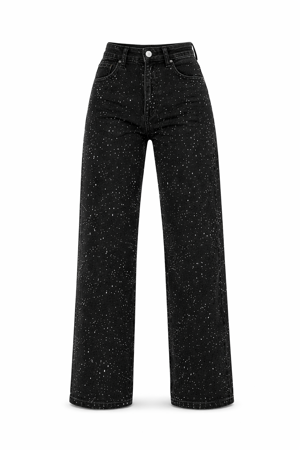 Damen Hose | Hoch geschnittene Ausführung mit Glitzerakzenten
