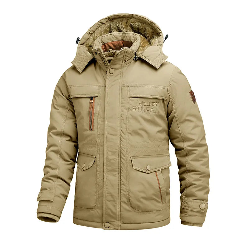 Herren Winterjacke | Abnehmbare Kapuzenform mit robuster Struktur