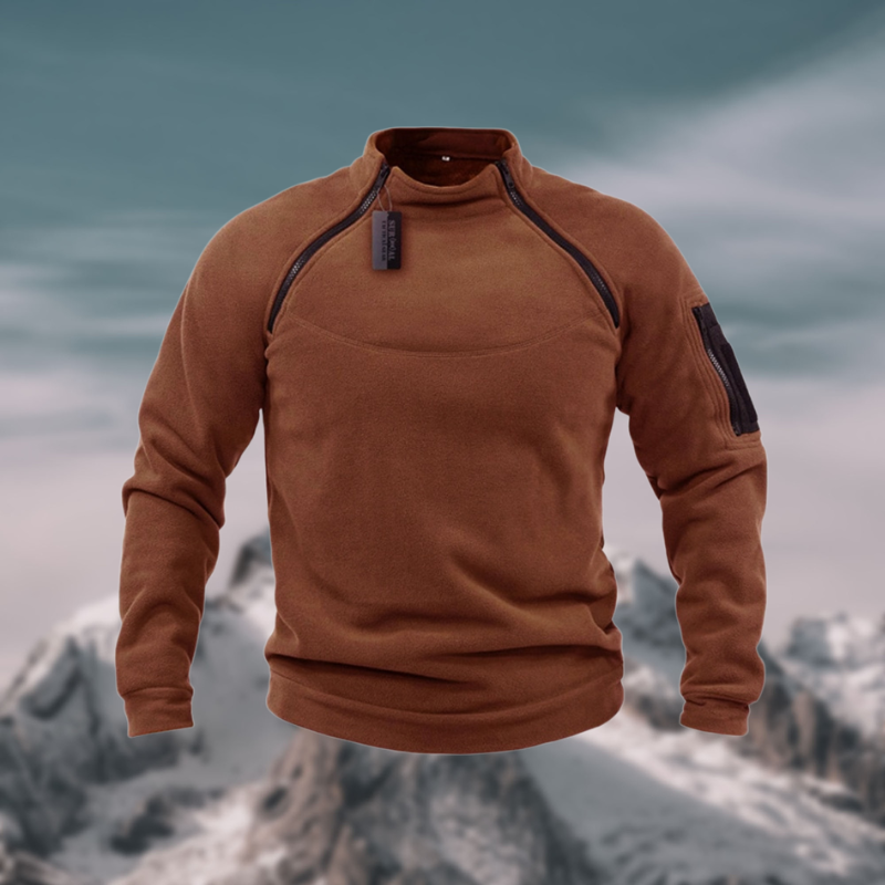 Herren Pullover | mit Schulterreißverschluss und Stehkragen
