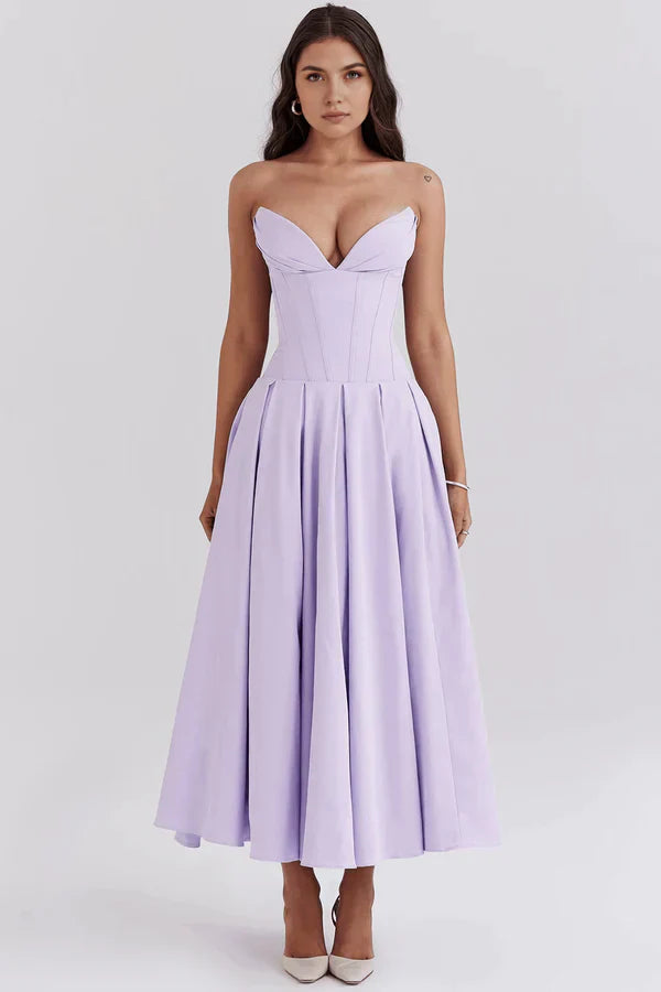 Damenkleid | Trägerlose Ausführung und mittlere Länge