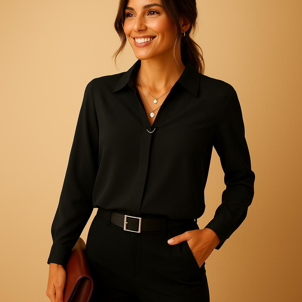 Damen-Bluse mit schlichtem Design | Alltagstauglich